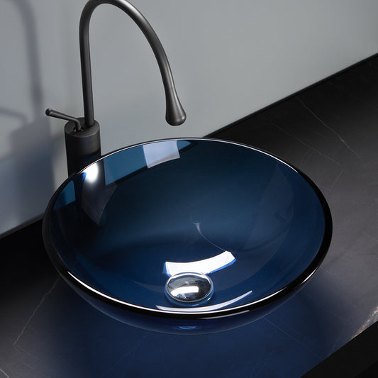 Tempered Glass Round Vessel Sink
