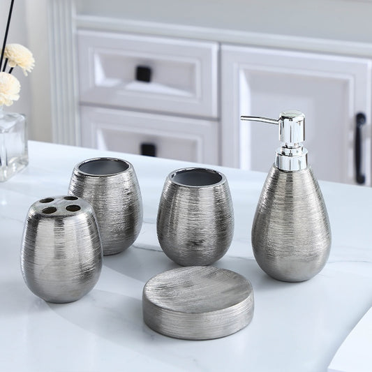 Five-Piece Ceramic Bathroom Set