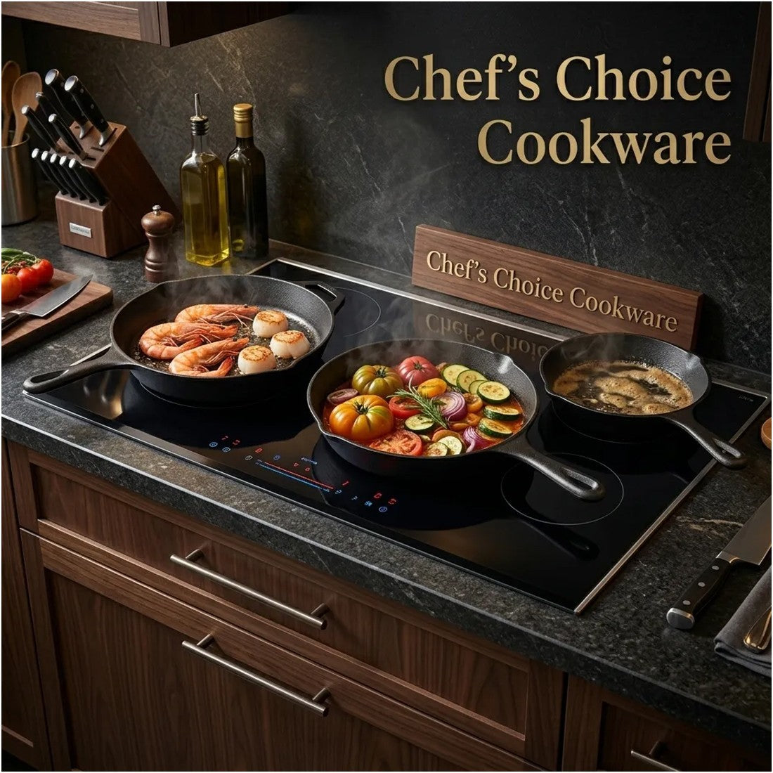 Pre-Seasoned Cast Iron Skillet Set — 3 Piece — product image 5