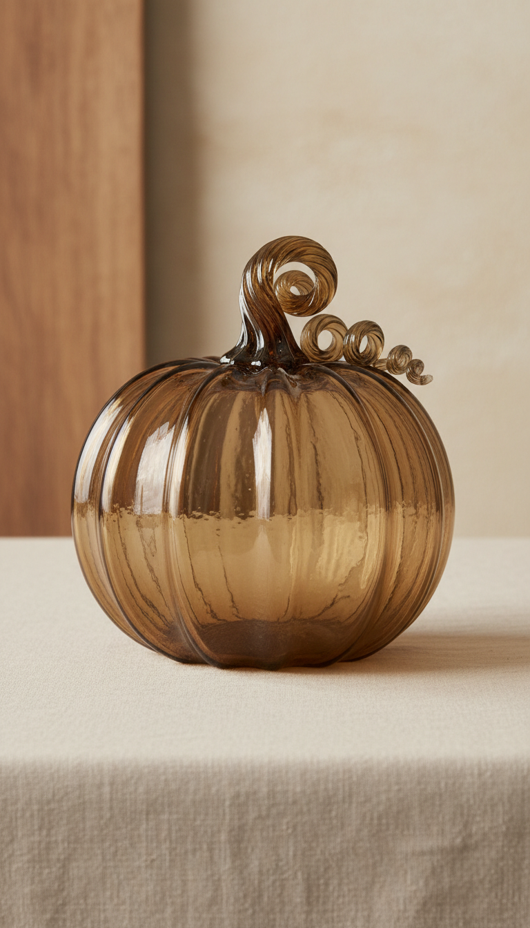 Moss Brown glass pumpkin