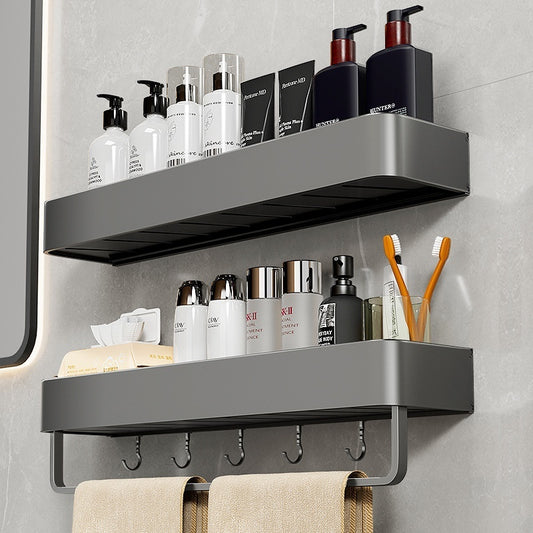 Drill-Free Wall-Mounted Bathroom Rack