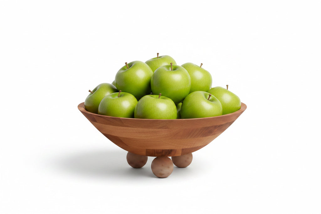 Meso Goods Sculptural Large Bowl — Arjun Wood & White Marble