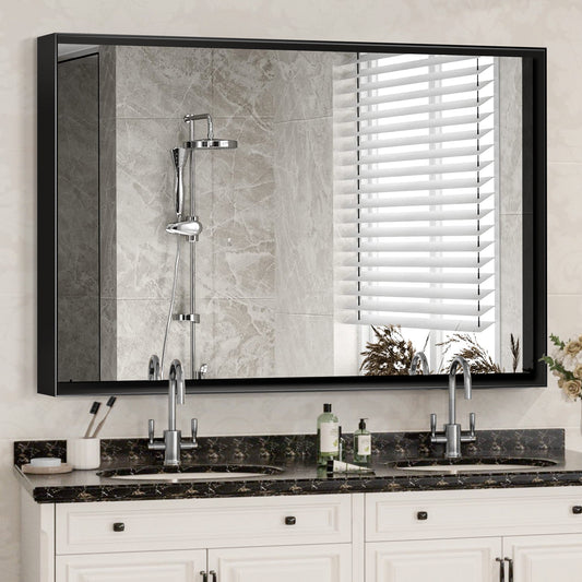 40 × 30-Inch Black Vanity Mirror