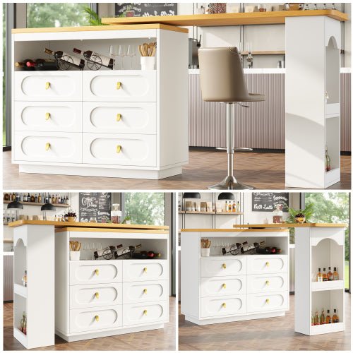 Rotating Kitchen Island with Drawers